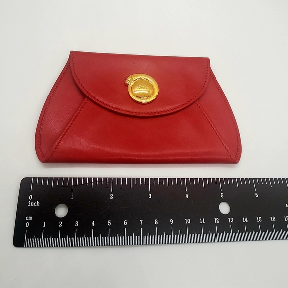 Cartier Panthere Red Pouch Leather Wallet - Picture 7 of 7